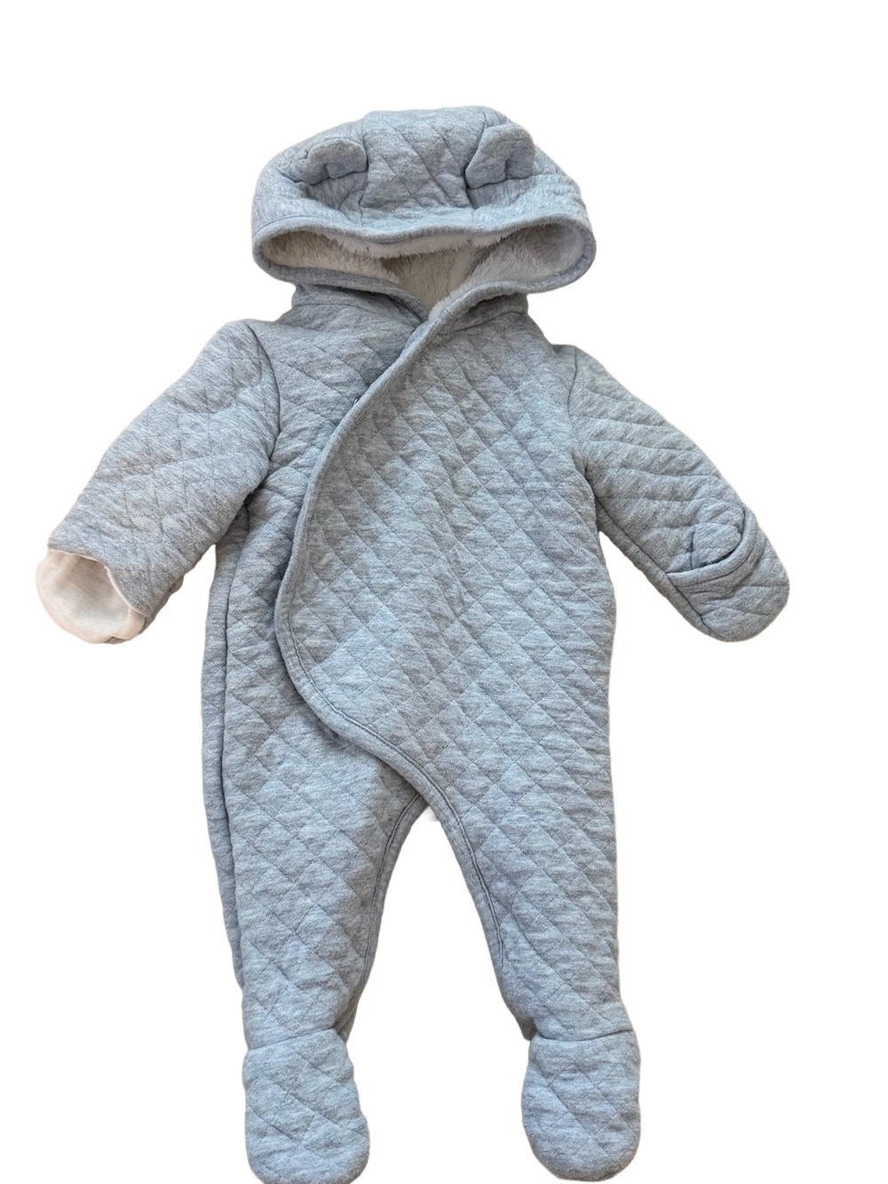 Carter’s Quilted Bear Hooded Bunting Snowsuit Newborn EUC
